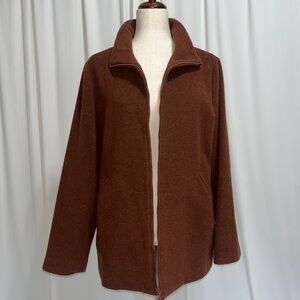 Eileen Fisher 100% Wool Rust Brown Jacket Size M Excellent Condition!